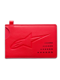 Alpinestars Ageless Credit Card Holder, red sportswear accessory, compact split leather wallet featuring debossed Astars logo and exterior card slots