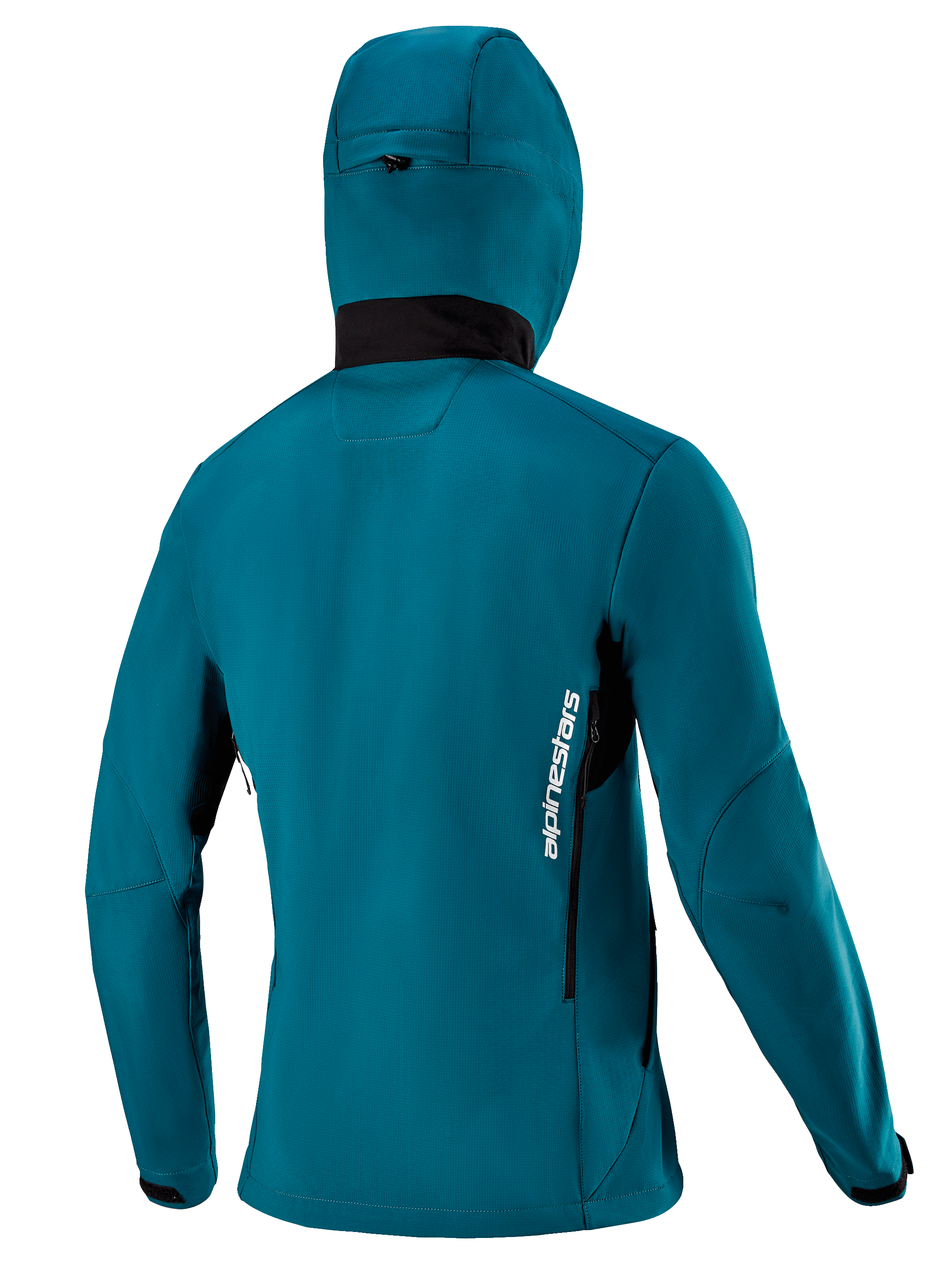 Alpinestars Nevada 2 Thermal Jacket, Men's MTB Jacket, Dark Teal, windproof softshell with a helmet-compatible storm hood.