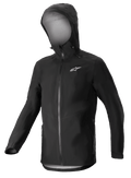 Alpinestars Sierra Waterproof Jacket, Charcoal Gray men's MTB cycling shell with helmet-compatible hood and taped seams.