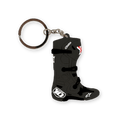 Alpinestars New Tech 10 Boot Keyfob, Black with White and Red Accents, miniature 3D replica of the iconic motocross boot, detailed molded buckles and branding, silver metal keyring