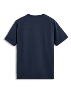 Alpinestars Collared CSF Tee, Short Sleeve T-Shirt, Navy Blue, back view, plain performance jersey fabric, casual motorsport-inspired sportswear