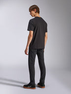 Alpinestars Harken CSF Tee, Short Sleeve T-Shirt, Black, back view on model, worn with black pants and black sneakers, casual motorsport streetwear
