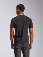 Alpinestars Tech Boot CSF T-Shirt, black casual motorsport streetwear, cotton blend, back view on model.