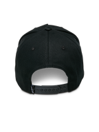 Alpinestars Ascension Snapback Hat, back view, black cotton twill, adjustable plastic snapback closure with small white Astars logo tag, casual streetwear design