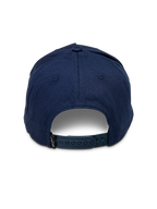Alpinestars Ageless Snapback Hat, back view, Navy Blue, featuring an adjustable snap-back closure and a small black logo tag, casual sportswear