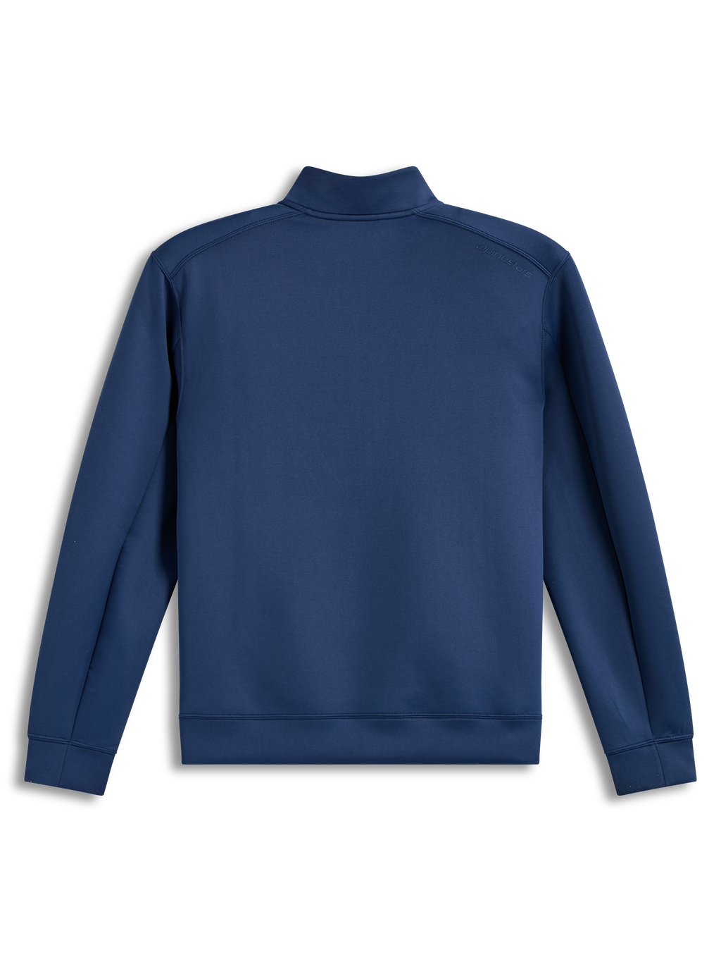 Alpinestars Apera Half-Zip Sweatshirt, Steel Blue fleece sportswear pullover with a tonal shoulder logo, seen from the back.