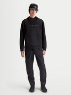 Alpinestars Datrix Hoodie, Premium Sportswear Pullover for Everyday Comfort and Motorsport Style, Men's, Black, constructed from tri-blend double-face fleece with tonal HD branding, a mesh-lined hood, and a dart-detail pocket, shown on-model for a clean, streamlined fit.