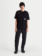Alpinestars Institute Oversized CSF Tee, Men's Short Sleeve Sportswear T-shirt, Black with White Logo Graphic, Relaxed Oversized Fit, Cotton-Poly Blend, Everyday Casual Lifestyle Apparel