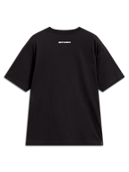 Alpinestars Mandate Oversized CSF Tee, black short-sleeve sportswear t-shirt with white word logo graphic on the upper back.