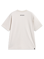 Alpinestars Mandate Oversized CSF Tee, Short Sleeve Sportswear, Sand Beige, featuring a back neck word graphic and logo tag.