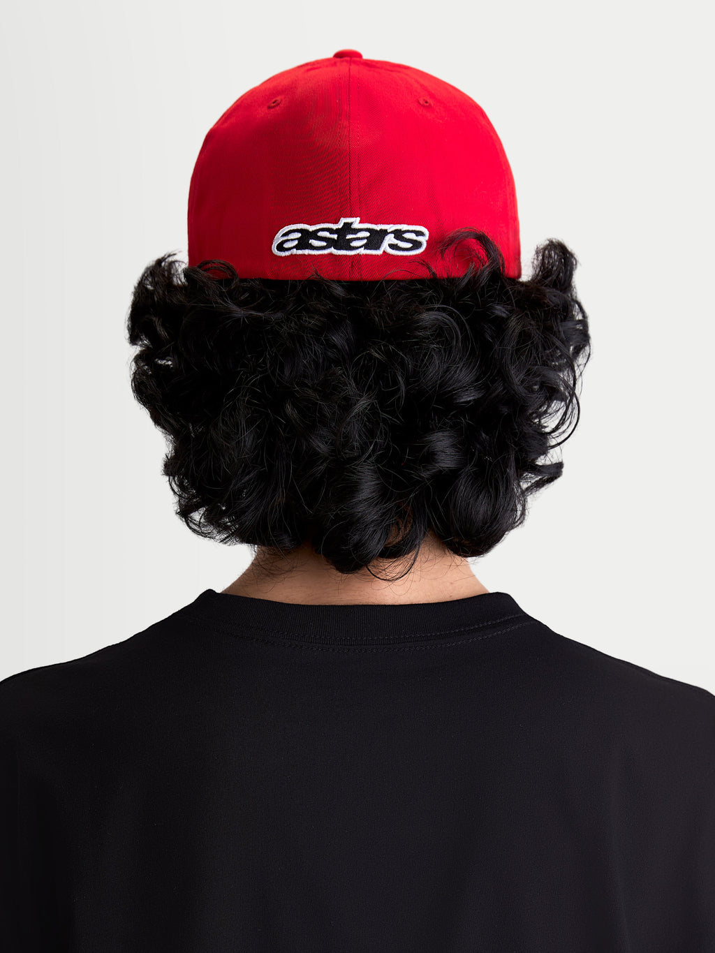 Alpinestars Lineout Hat, Red Sportswear Cap for Men and Women, Back View featuring embroidered white and black Astars logo, durable twill construction, and a structured crown.