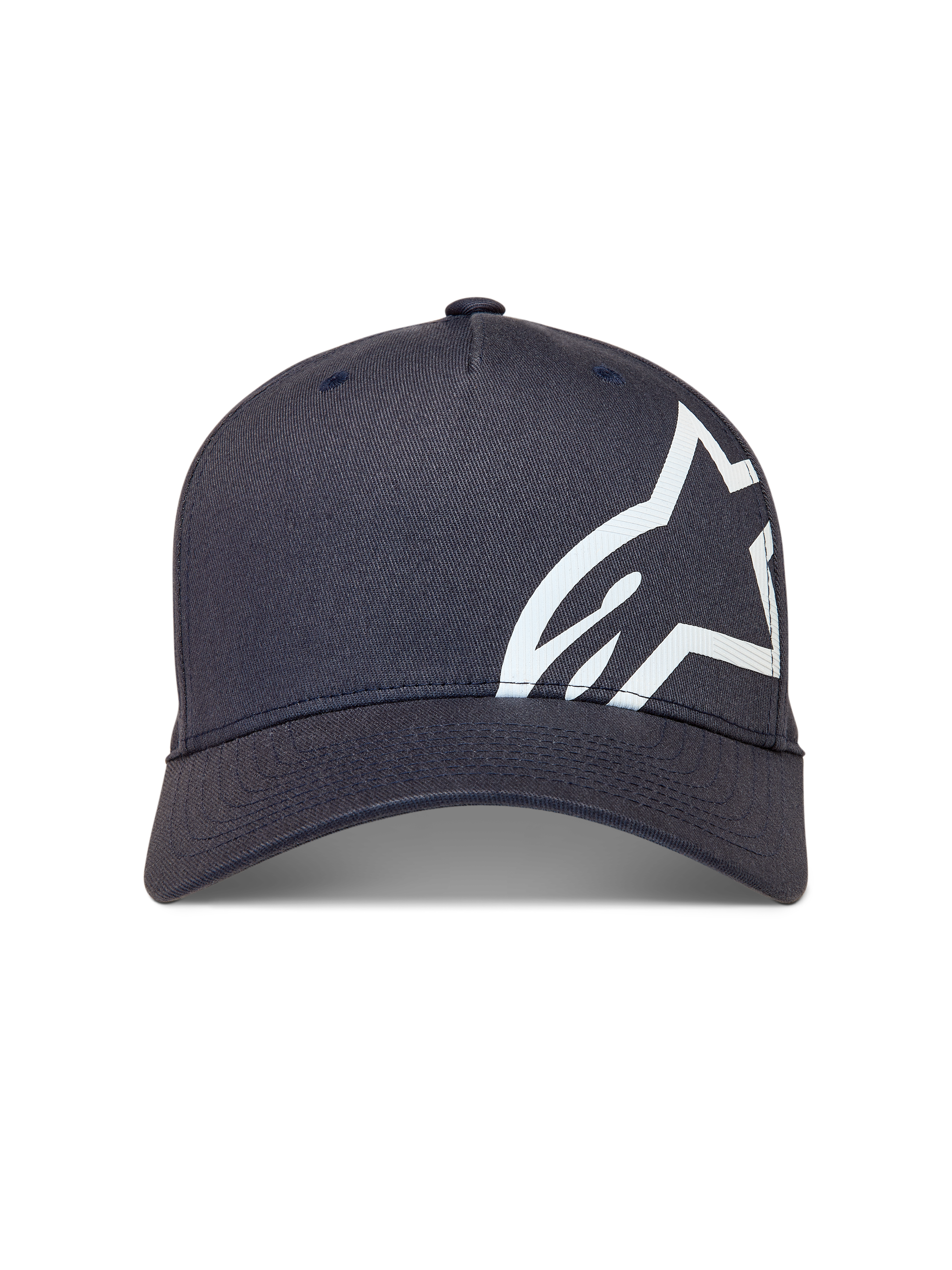 Alpinestars Maze Hat, Dark Grey Sportswear Baseball Cap, featuring a curved bill and large white textured Astars logo.
