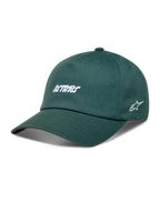 Alpinestars Explorer Strapback Hat, Green twill sportswear cap featuring white Astars embroidery and a curved bill.