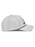 Alpinestars Combo Logo Snapback Hat, off-white sportswear cap with black rope detail, structured crown, and curved bill.