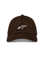 Alpinestars Dylan Dad Hat, Sportswear Baseball Cap, Brown, Twill fabric with white embroidered Astars logo, curved bill and unstructured low crown.
