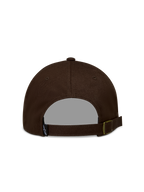 Alpinestars Dylan Dad Hat, Brown Sportswear Baseball Cap, back view featuring an adjustable strap-back with metal buckle and small logo label.