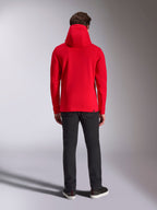 Alpinestars Ride V3 Hoodie, back view, solid Red, casual motorsport-inspired fleece hoodie, jersey-lined hood, ribbed cuffs and hem, paired with black pants and sneakers