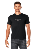 Alpinestars Bold Type Back CSF Tee, Short Sleeve T-Shirt, Black with White Logo, Casual Motorsport Streetwear, Unisex Design