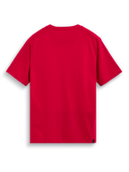 Alpinestars Elliptic CSF Tee, Short Sleeve T-Shirt, Red, back view featuring plain design with small black logo tag at the hem, casual motorsport streetwear