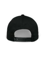 Alpinestars Profile Hat, Black, rear view showing adjustable snapback closure, structured crown, and small white embroidered logo on the back strap, casual sportswear.