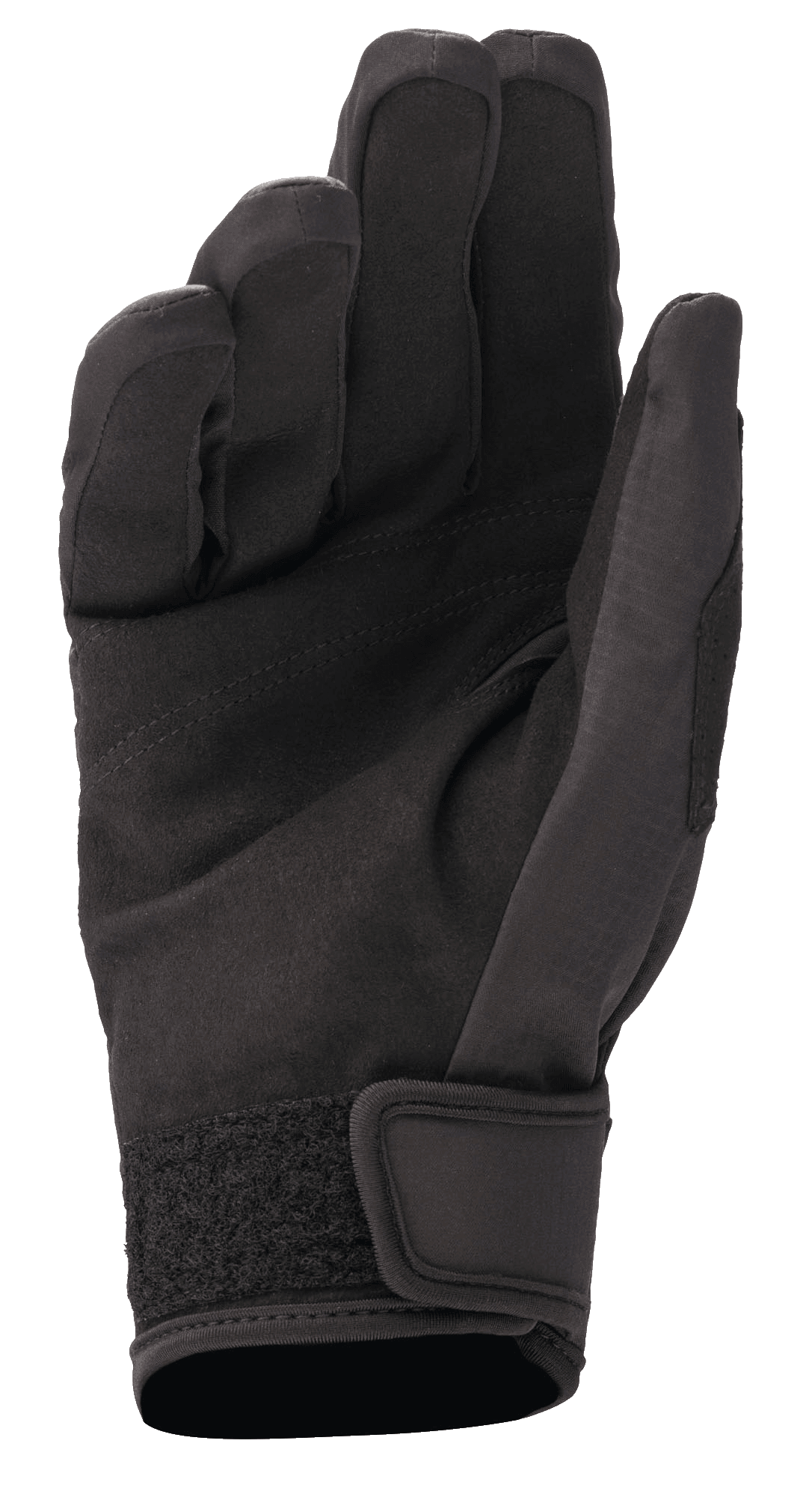 Alpinestars Tahoe Waterproof Gloves, MTB Cycling Gloves, Black Anthracite, palm view showing synthetic suede material and hook and loop wrist strap, designed for wet weather mountain biking