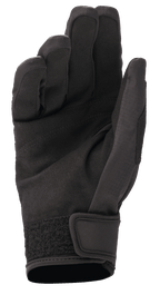 Alpinestars Tahoe Waterproof Gloves, MTB Cycling Gloves, Black Anthracite, palm view showing synthetic suede material and hook and loop wrist strap, designed for wet weather mountain biking