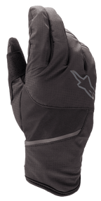 Alpinestars Tahoe Waterproof Gloves, MTB Cycling Gloves, Black Anthracite, back view showing reflective logo, softshell textile construction, and reflective detailing for wet weather riding