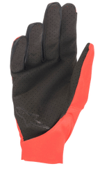 Alpinestars Drop 4.0 Gloves, MTB Cycling Gloves, Red and Black, palm view featuring perforated black fabric for airflow, red outer construction, and subtle logo detail