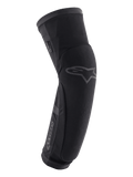Alpinestars Paragon Plus Knee/Shin Protectors, Black, MTB Mountain Biking Protection, slip-on sleeve featuring mesh construction and reinforced panels, ergonomic pre-shaped design with Alpinestars star logo on the knee and brand name on the shin