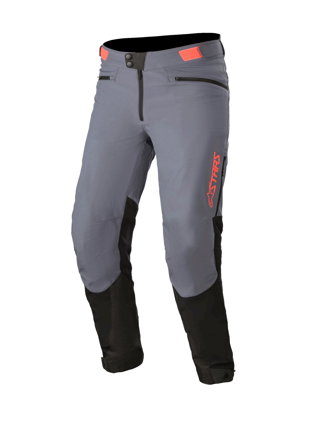 Alpinestars Nevada MTB Pants in Gun Metal and Black with Coral accents, featuring insulated soft shell for downhill cycling.