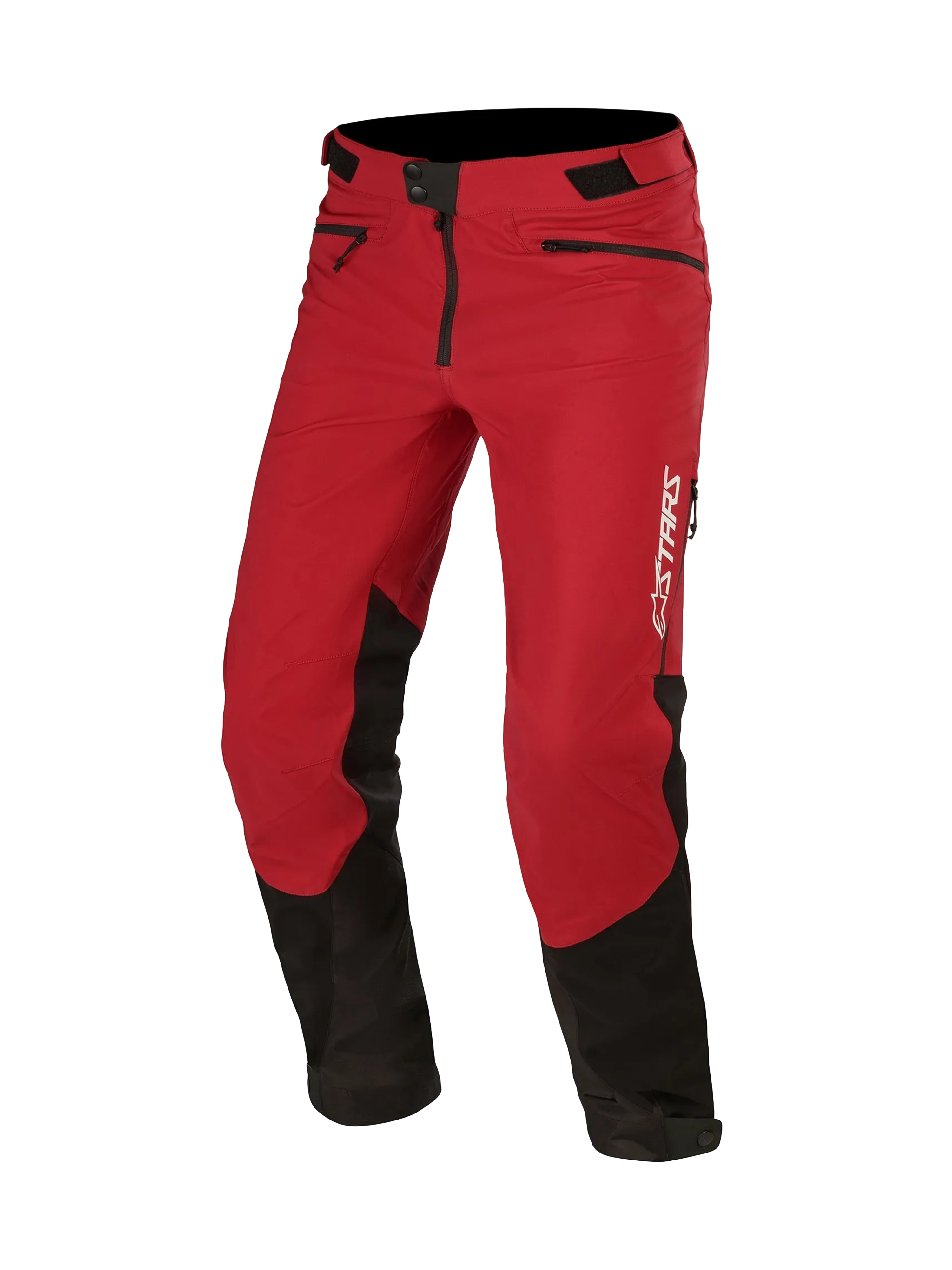 Alpinestars Nevada Pants, Rio Red and Black MTB cycling pants with water-repellent softshell and zippered side ventilation.