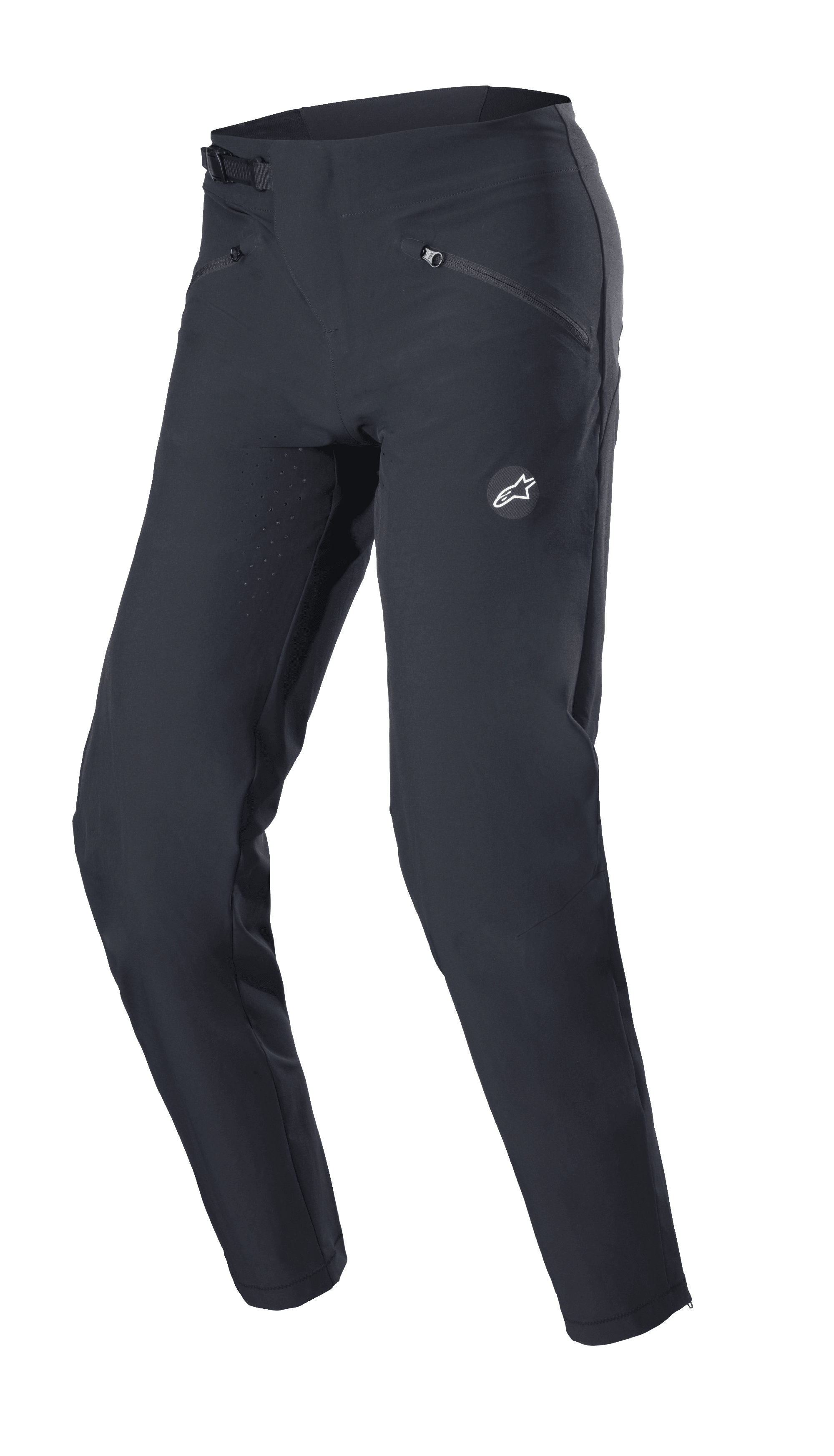 Alpinestars Women Stella Drop Algorithm Pants, Black, Women's Motorcycle Pants, zippered side pockets, perforated ventilation panels, integrated belt, white logo detail, modern athletic fit