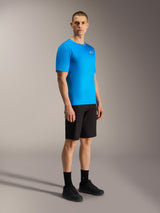 Blue A-Dura Air SS Jersey and black A-Dura Ride Shorts by Alpinestars, high-performance MTB riding gear for men.