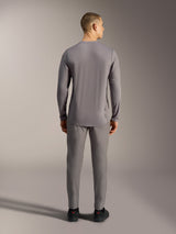 Alpinestars A-Dura Ride Long Sleeve Jersey in Gray, performance MTB top with jacquard stretch fabric and a dropped tail.