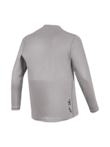 Alpinestars A-Dura Ride Long Sleeve Jersey, Gray back view with jacquard texture and subtle branding for MTB performance.