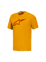 Orange A-Dura Ride Short Sleeve Jersey with red Astars chest logo, high-performance MTB apparel by Alpinestars.