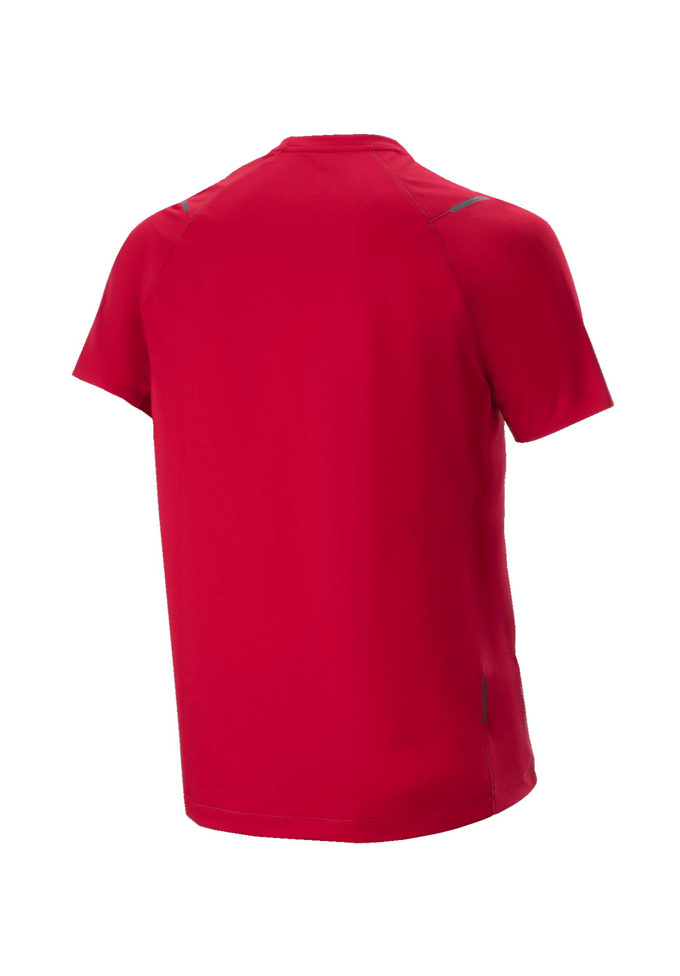 Alpinestars A-Aria Switch Short Sleeve MTB Jersey, Men's Off-Road Cycling Top, Red, Rear View with a Protective Dropped Tail.
