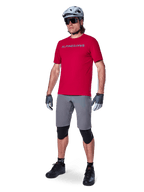 Alpinestars A-Aria Switch Jersey - Short Sleeve, Men's Red Fluo MTB Jersey, breathable polyester fabric with UPF 40+.