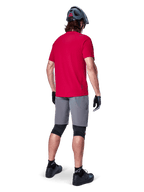Alpinestars A-Aria Switch Jersey, Red and Gray Men's short sleeve MTB jersey with a dropped tail for trail performance.