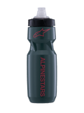 Alpinestars Alps 24oz Water Bottle, dark green and black cycling bottle with red logos for MTB and off-road riding.