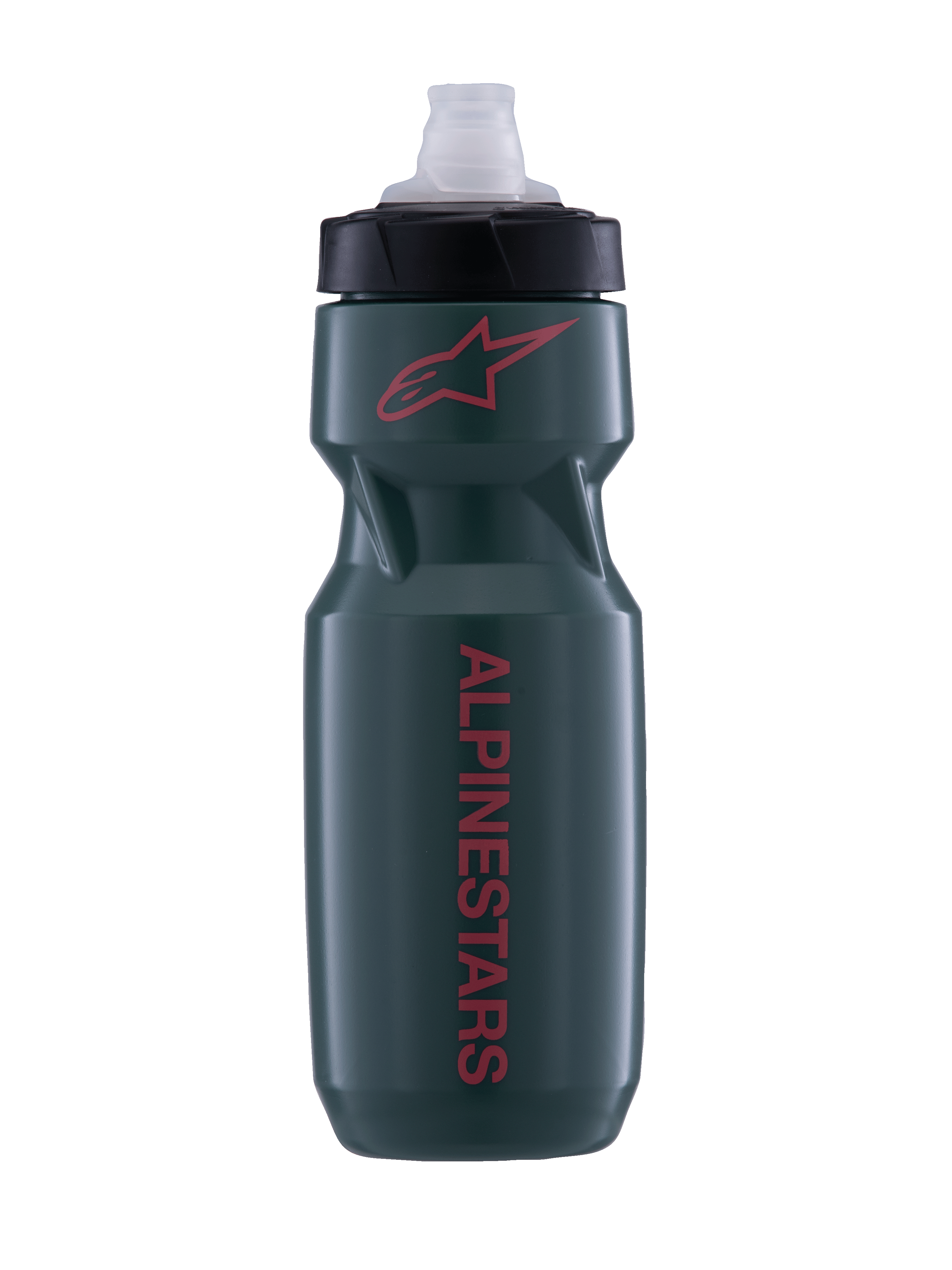 Alpinestars Alps 24oz Water Bottle, dark green and black cycling bottle with red logos for MTB and off-road riding.