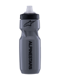 Alpinestars Water Bottle Alps 24Oz, Gray MTB cycling bottle with a leak-proof MoFlo cap and BPA-free plastic build.