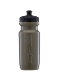 Alpinestars Water Bottle Ogov - 20Oz, Sports Water Bottle, Military Green with Black Cap, matte finish with star logo and "One Goal One Vision" vertical text, ridged grip cap with hands-free valve spout
