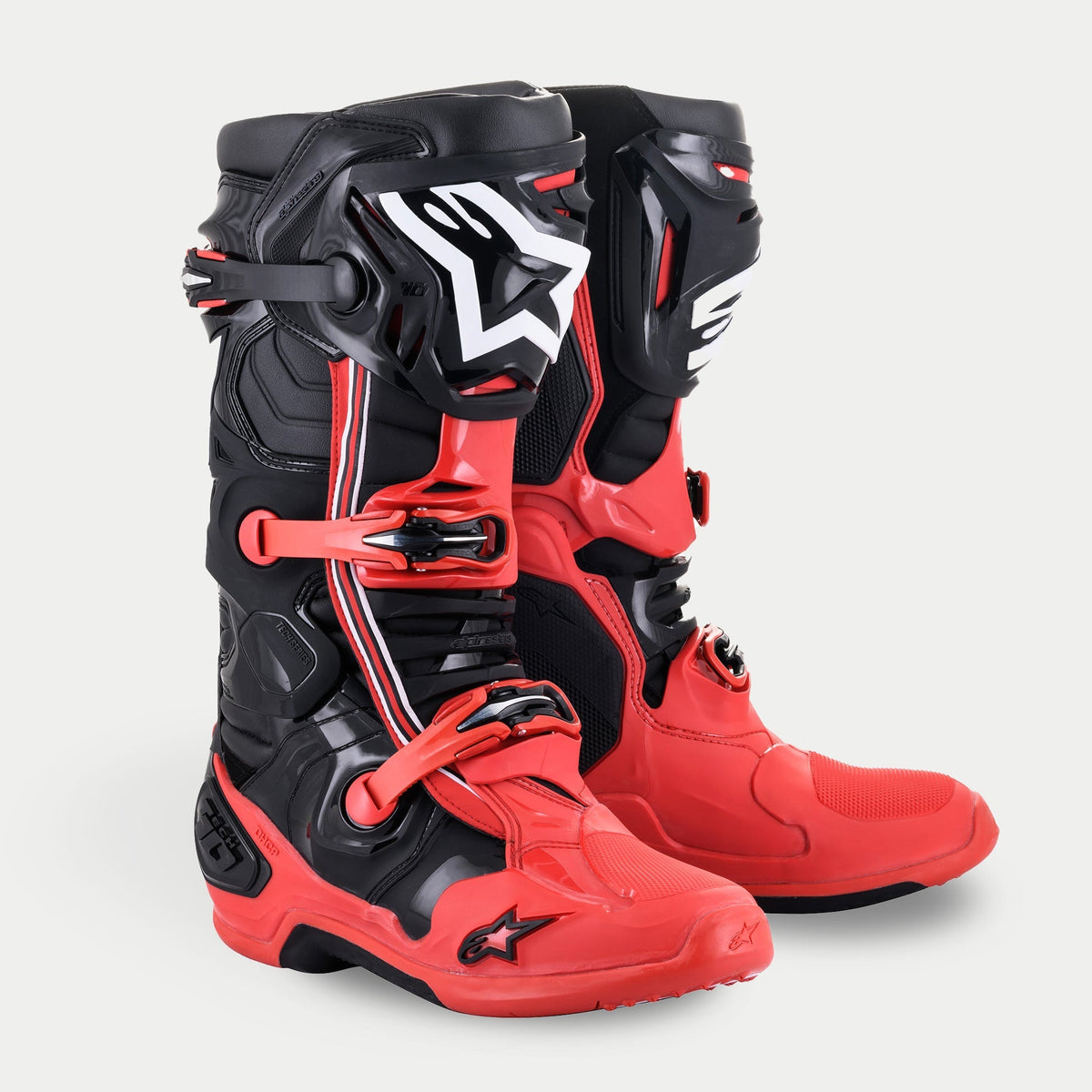 Alpinestars Limited Edition Acumen Tech 10 Boots, Red and Black Men's Motocross Racing Boots with CE Certified protection.