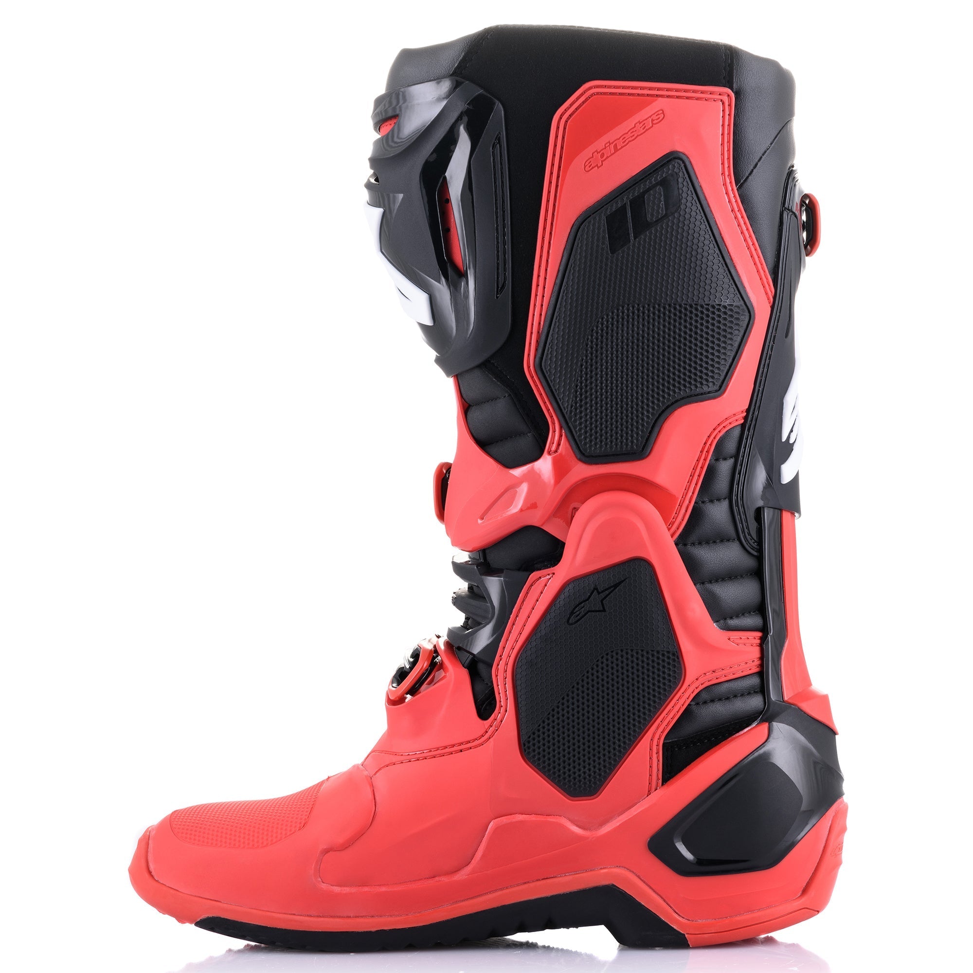 Alpinestars Limited Edition Acumen Tech 10 Motocross Boots, Red and Black, CE Certified performance racing gear.
