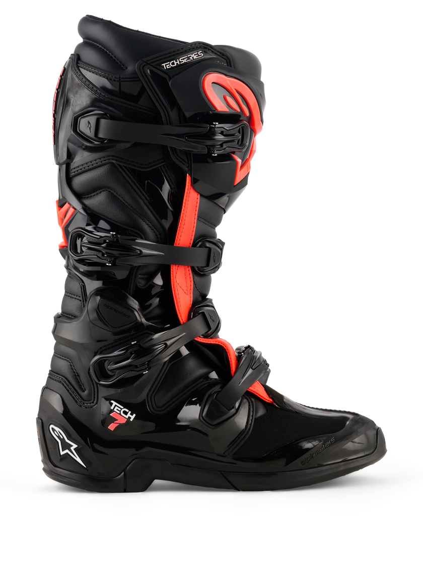 Alpinestars Tech 7 Boots Black/Red FLUO Size 9 | eBay