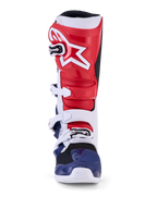 Alpinestars Limited Edition Tech 7 Unity Boots, motocross racing boots, red, white, and blue, with protective TPU construction.