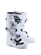 Alpinestars Youth Tech 7S Motocross Boots, White and Black junior racing gear with TPU protection and CE certification.