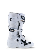 Alpinestars Youth Tech 7S Boots, junior motocross footwear in white and black with TPU protection, CE certified.