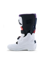 Alpinestars Youth Tech 7S Motocross Boots, white and black with red accents, durable TPU construction for junior riders.